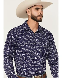 Gibson Trading Co Men's Blossom Floral Print Long Sleeve Snap Western Shirt