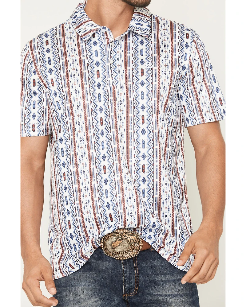 Panhandle Slim Men's Southwestern Short Sleeve Snap Polo Shirt