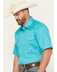Roper Men's Amarillo Solid Short Sleeve Pearl Snap Stretch Western Shirt