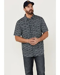 Moonshine Spirit Men's Tikki Pole Southwestern Stripe Short Sleeve Snap Western Shirt