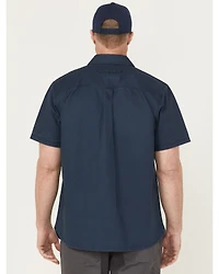 Lucky Brand Workwear Men's Slub Canvas Short Sleeve Button-Down Work Shirt