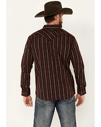 Moonshine Spirit Men's Striped Print Long Sleeve Snap Western Shirt