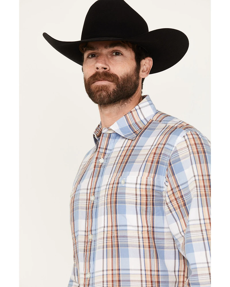 Resistol Men's Hardin Plaid Print Long Sleeve Button Down Western Shirt