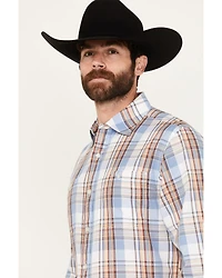 Resistol Men's Hardin Plaid Print Long Sleeve Button Down Western Shirt