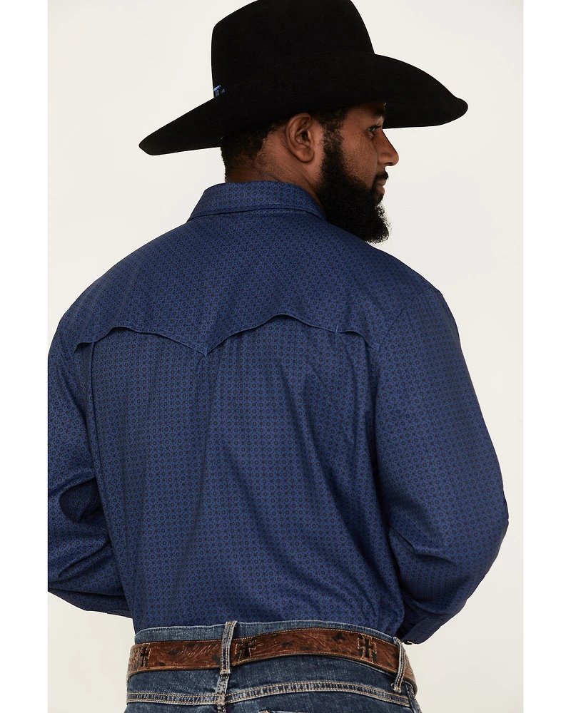 Rock & Roll Denim Men's Tek Geo Pattern Long Sleeve Snap Western Shirt
