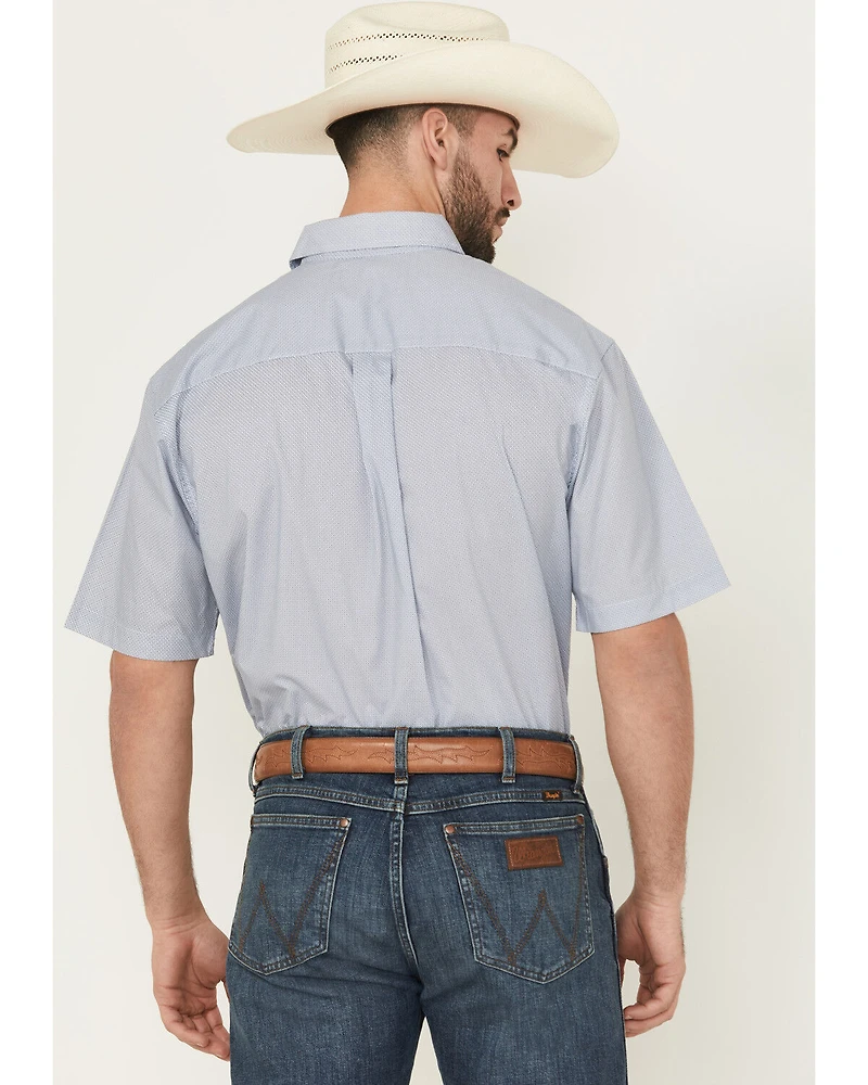 Wrangler Men's Geo Print Short Sleeve Button-Down Stretch Western Shirt