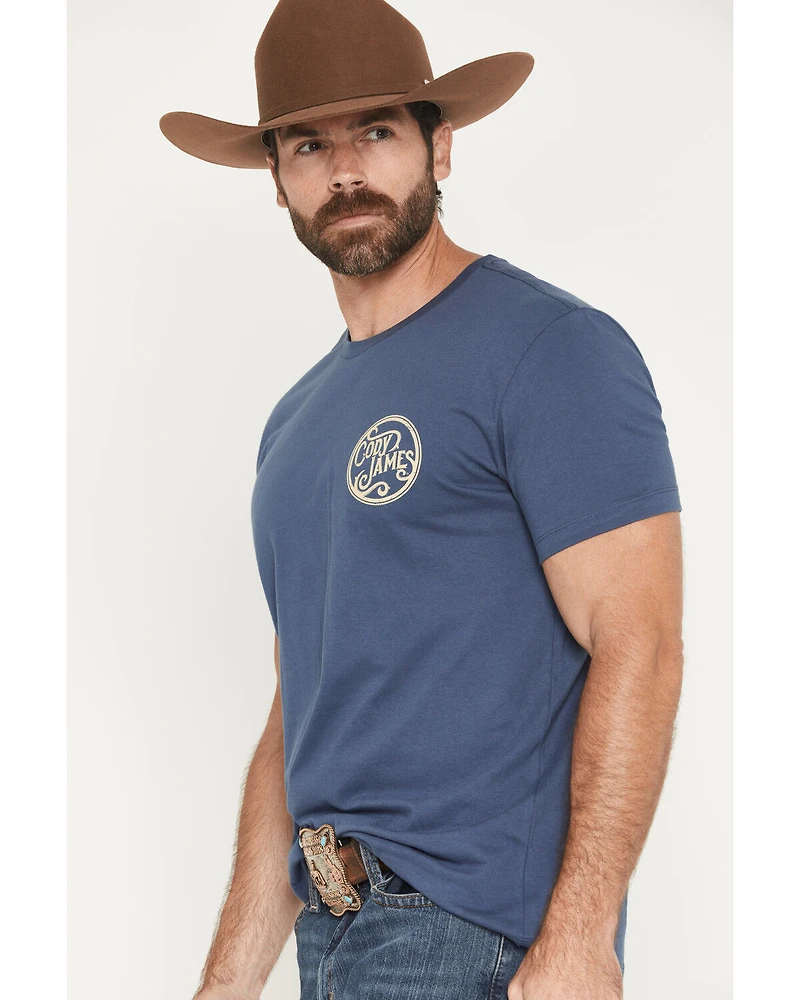 Cody James Men's Whiskey Barrel Logo Short Sleeve Graphic T-Shirt