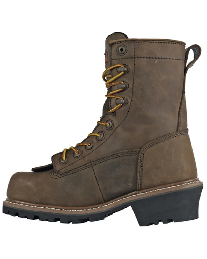 Hoss Men's Cross Cut 8" Lace-Up Waterproof Logger Work Boots - Composite Toe