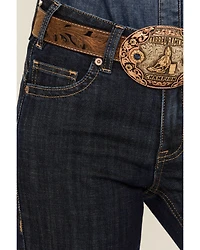 Rock & Roll Denim Women's Dark Wash Mid Rise Trouser Stretch Jeans