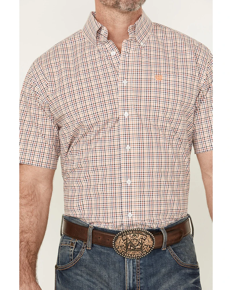 Cinch Men's Plaid Print Short Sleeve Button-Down Western Shirt