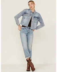 Cleo + Wolf Women's Wilshire Cropped Oversized Denim Jacket
