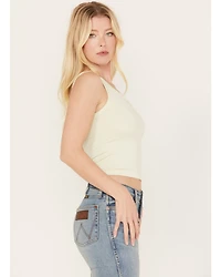 Fornia Women's Top One Shoulder Ribbed Cami