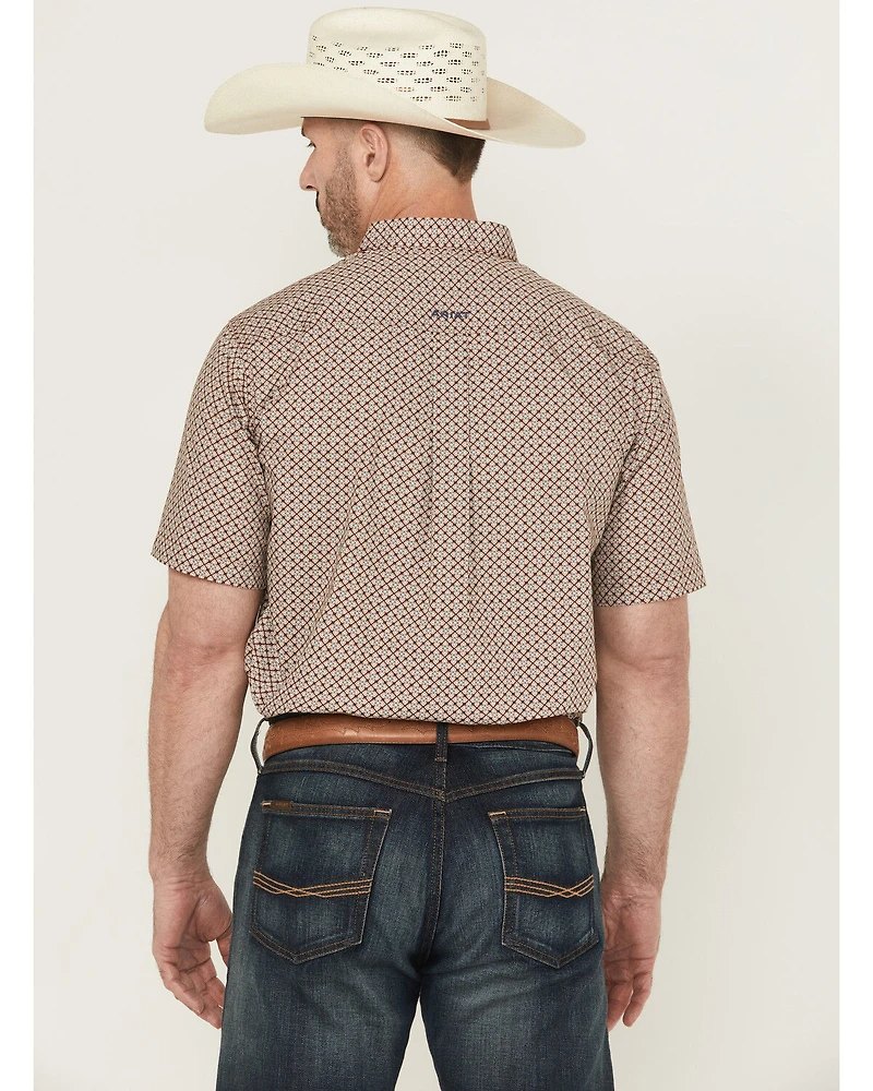 Ariat Men's Carmelo Floral Geo Print Short Sleeve Button-Down Western Shirt