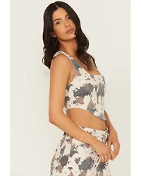 Blue B Women's Cow Print Bustier