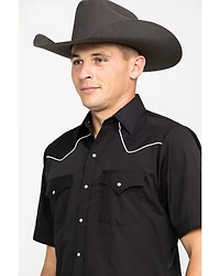 Ely Short Sleeve Black Western Shirt
