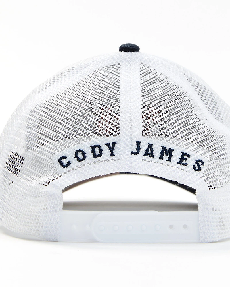 Cody James Men's Long Horn Skull Flag Embroidered Ball Cap