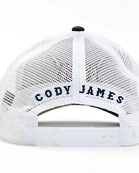 Cody James Men's Long Horn Skull Flag Embroidered Ball Cap
