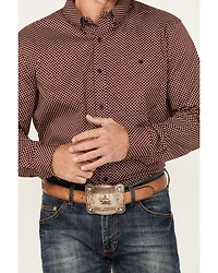 RANK 45® Men's Thorn Geo Print Long Sleeve Button-Down Stretch Western Shirt