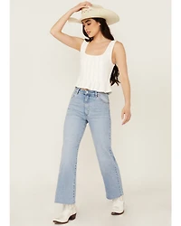 Rolla's Women's Light Wash Sunshine Eastcoast Ankle Flare Stretch Denim Jeans