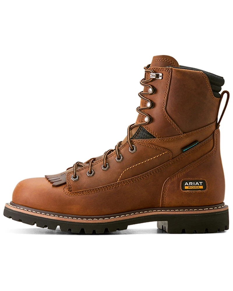 Ariat Men's 8" Longview Shock Shield Waterproof Boots - Soft Toe