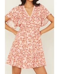 Shyanne Women's Floral Print Short Sleeve Mini Dress