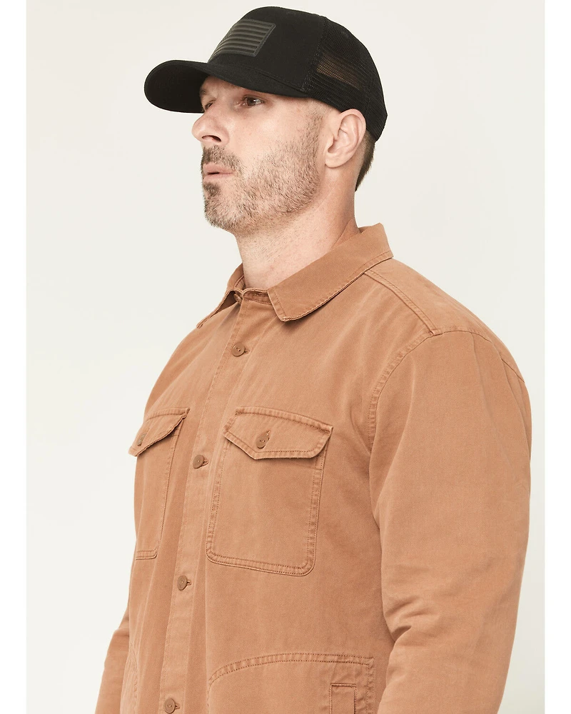 Hawx Men's Sal Twill Solid Button-Down Work Shirt Jacket