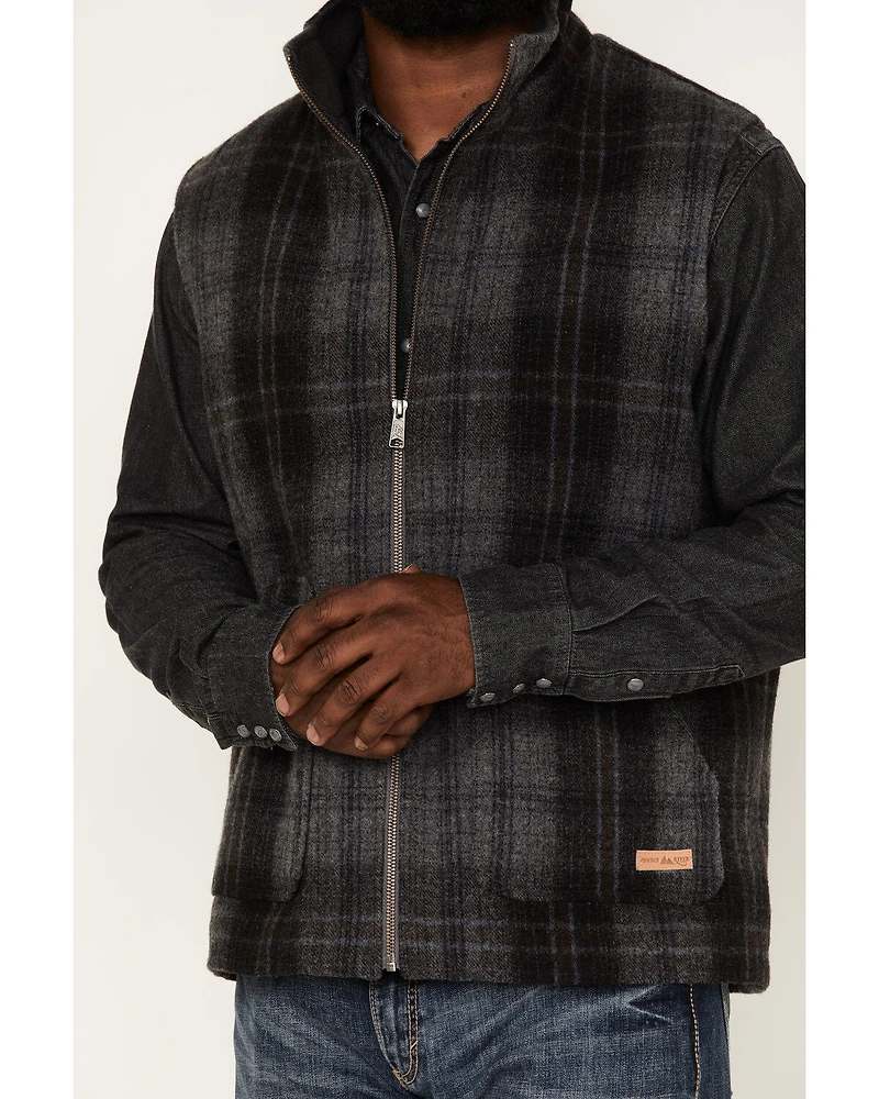 Powder River Outfitters Men's Large Plaid Print Wool Vest