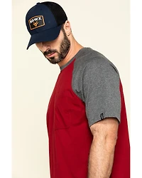 Hawx Men's Red Midland Short Sleeve Baseball Work T-Shirt - Big