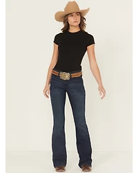 Cinch Women's Lynden Dark Wash Trouser Slim Fit Stretch Denim Jeans