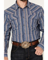 Cody James Men's Alpine Southwestern Striped Long Sleeve Pearl Snap Western Shirt