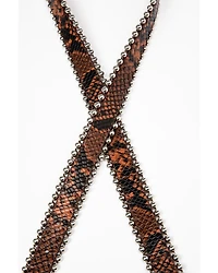 Shyanne Women's Snake Print Skinny Belt