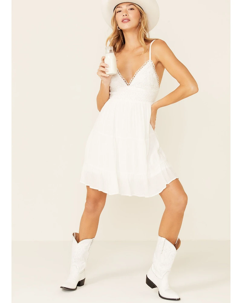 Tempted Women's Crochet Top Mini Dress