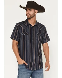 Cody James Men's Highland Rim Striped Print Short Sleeve Snap Western Shirt