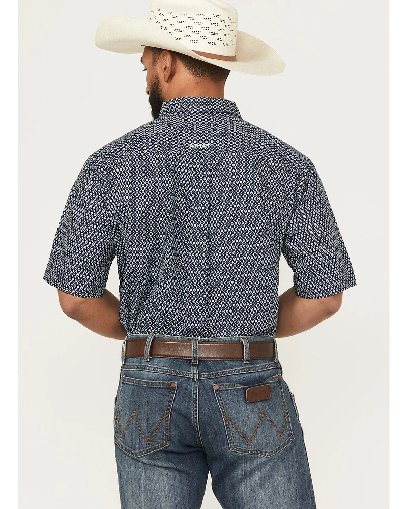 Ariat Men's Clark Geo Print Short Sleeve Button-Down Western Shirt