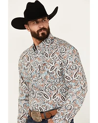 Cinch Men's Paisley Print Long Sleeve Button-Down Western Shirt