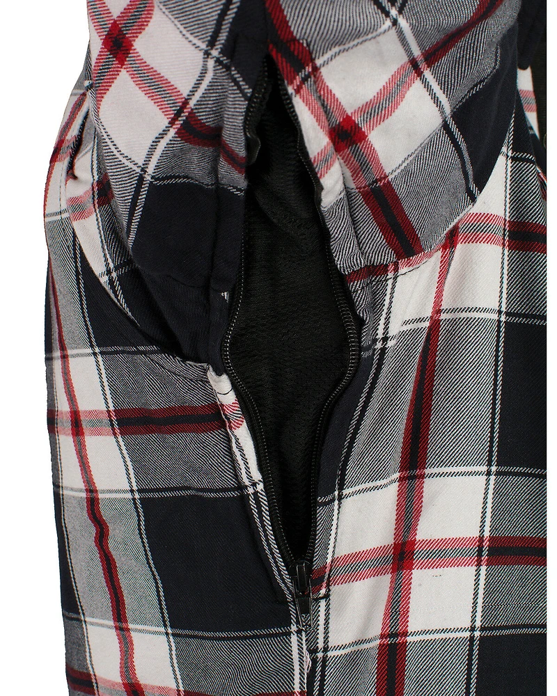 Milwaukee Performance Men's Black/White/Red Aramid Flannel Biker Jacket - 3X