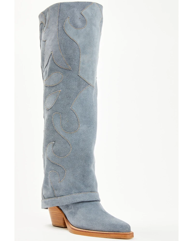 Wonderwest Women's Zendaya Tall Suede Western Boots - Snip Toe