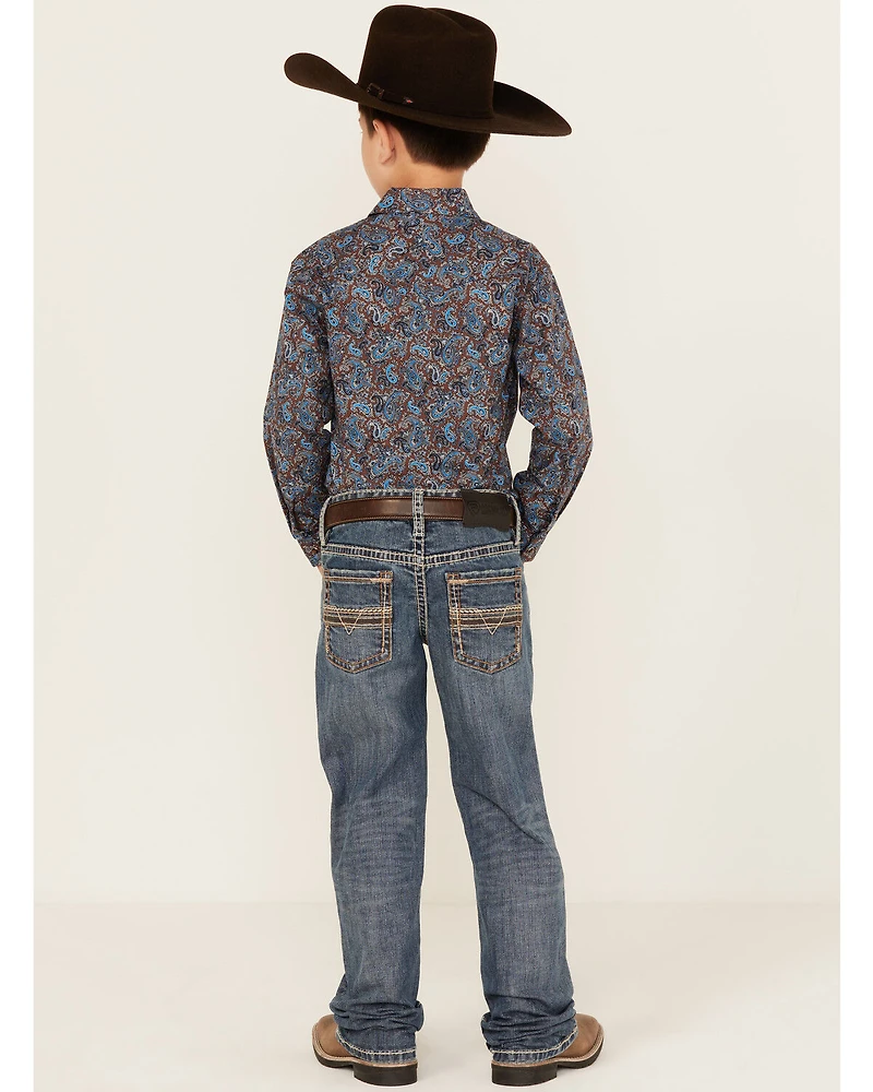 Rock & Roll Denim Boys' Medium Wash Bootcut Stretch Jeans