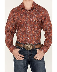 Rock & Roll Denim Men's Paisley Print Long Sleeve Snap Stretch Western Shirt