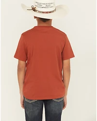 Rock & Roll Denim Boys' Longhorn Skull Logo Short Sleeve Graphic T-Shirt