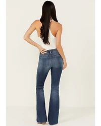 Shyanne Women's Delaney Dark Wash Mid Rise Rebel Embellished Bootcut Jeans