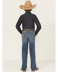 Ariat Boys' B5 Bennet Dark Wash Slim Straight Stretch Denim Jeans