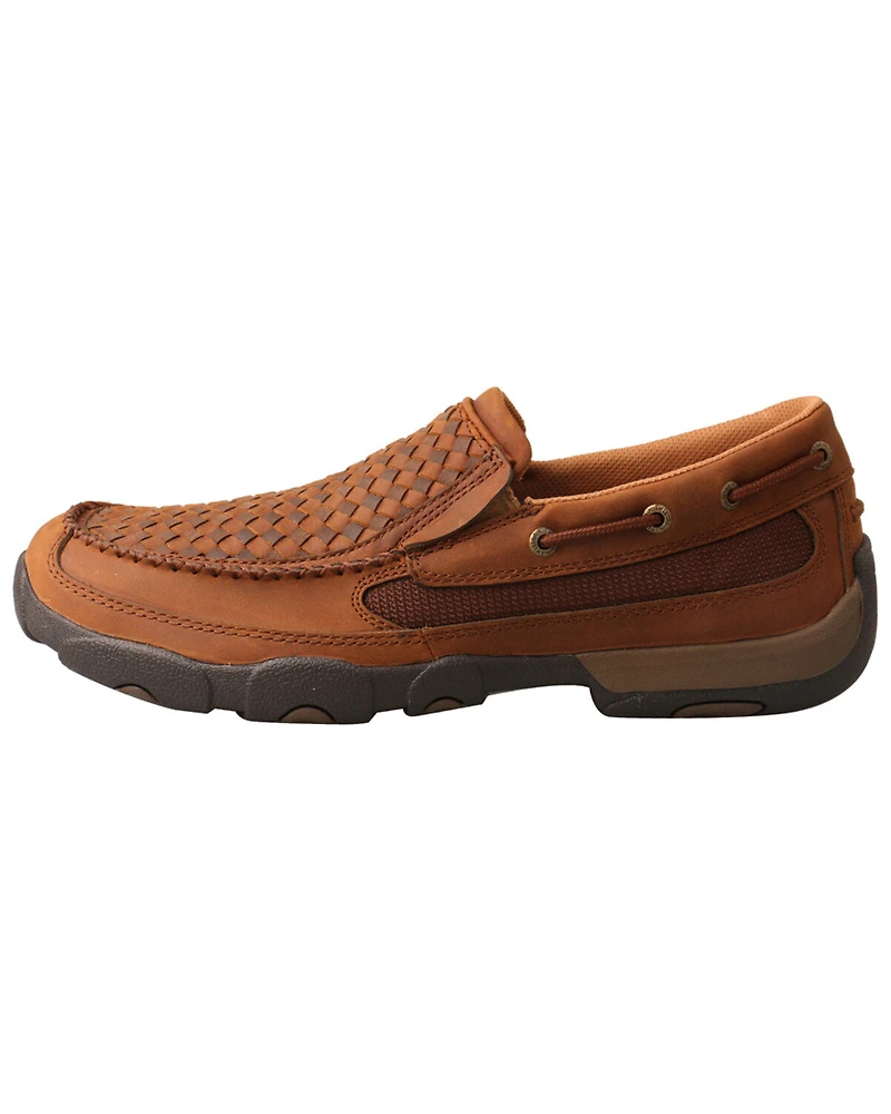 Twisted X Men's Basket Weave Slip-On Shoes - Moc Toe