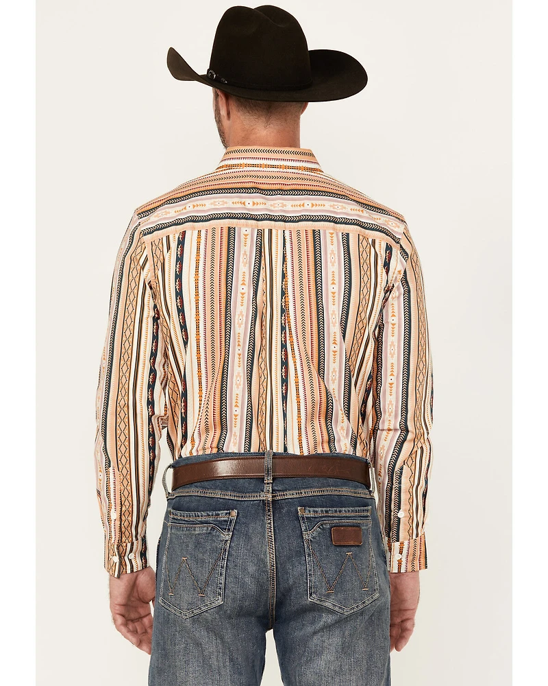RANK 45® Men's Durango Southwestern Striped Print Long Sleeve Button-Down Stretch Western Shirt