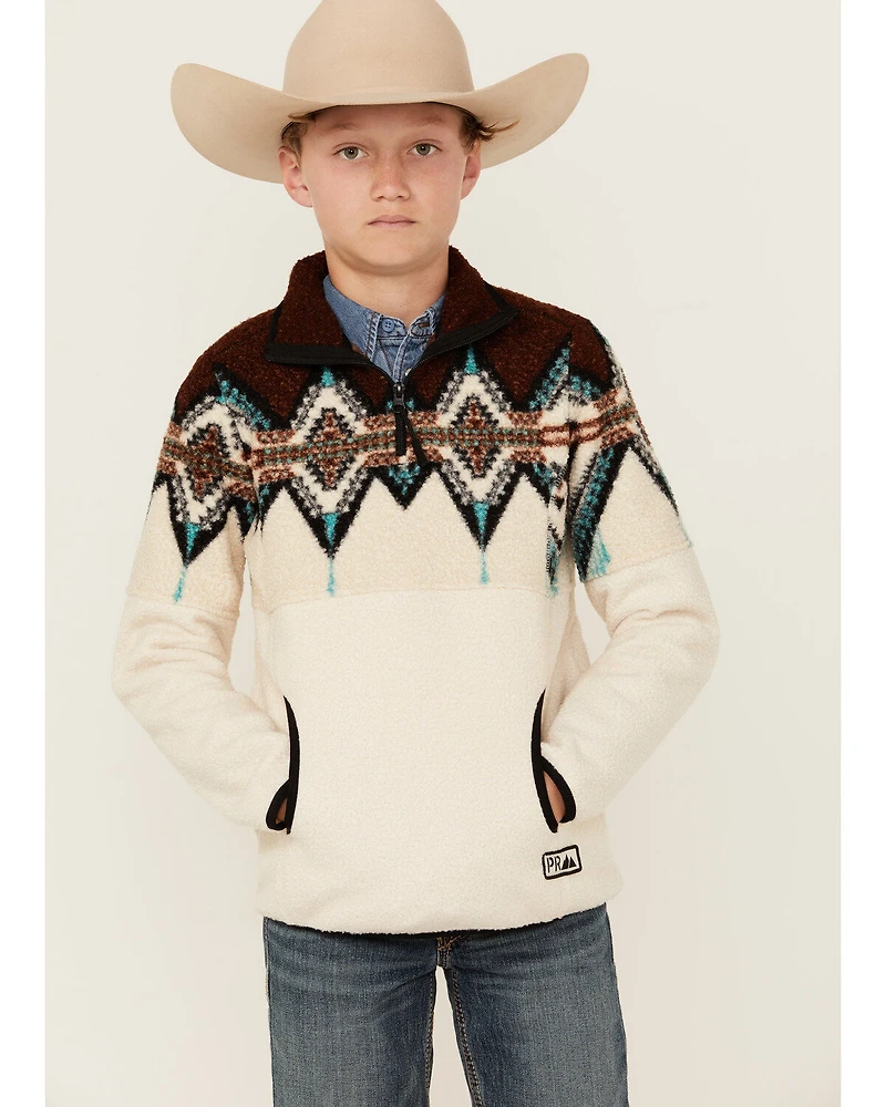 Powder River Outfitters Boys' Southwestern Print Sherpa Pullover