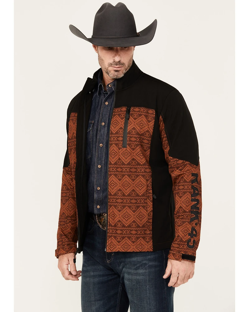 RANK 45® Men's Pine Tree Southwestern Print Softshell Jacket