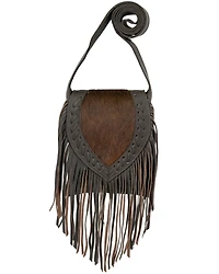 American West Women's Brindle Hair-On Fringe Saddle Crossbody