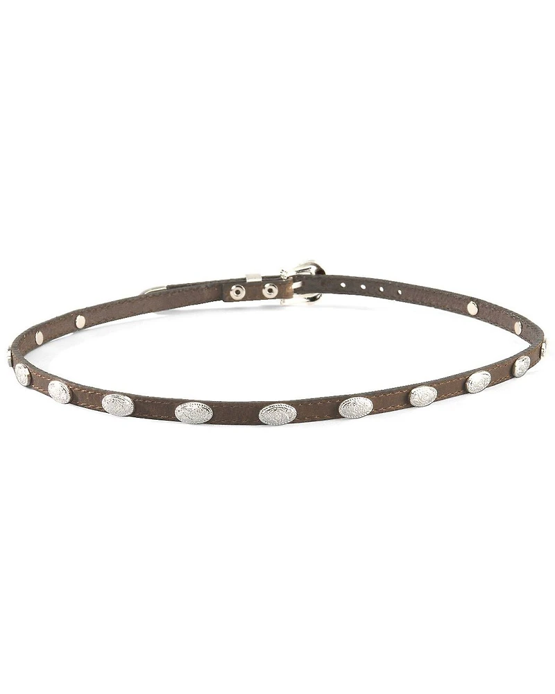 Concho Embellished Leather Hat Band