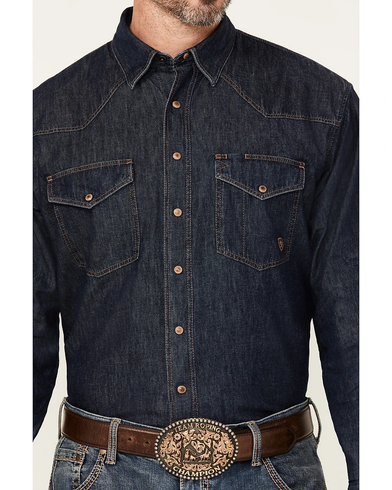 Ariat Men's Classic Denim Long Sleeve Snap Western Shirt - Tall