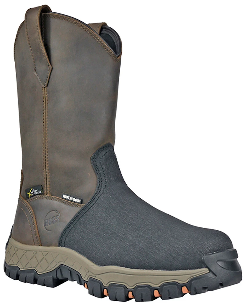 Hoss Men's 11" Recon Waterproof Metguard Wellington Work Boots - Composite Toe